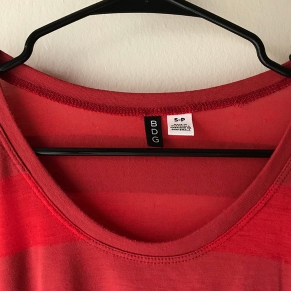 UO BDG Sheer Red Striped Tee - Picture 2 of 5